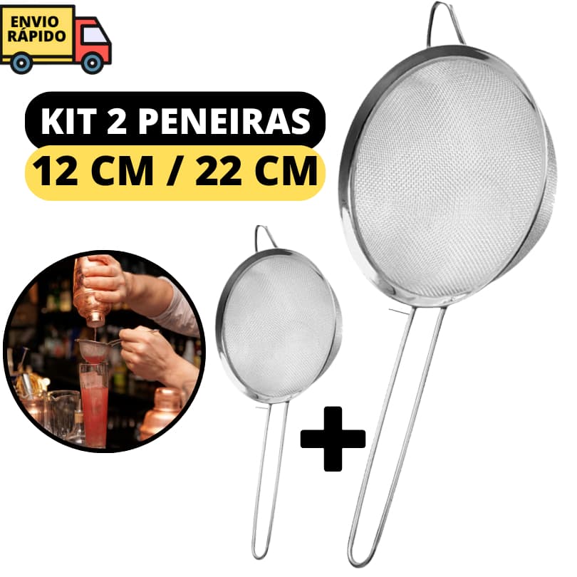 Jogo 2 Peneiras Coador De Peneirar Em Aço Inoxidável Resistente Peneiras Utensílio De Casa E Cozinha