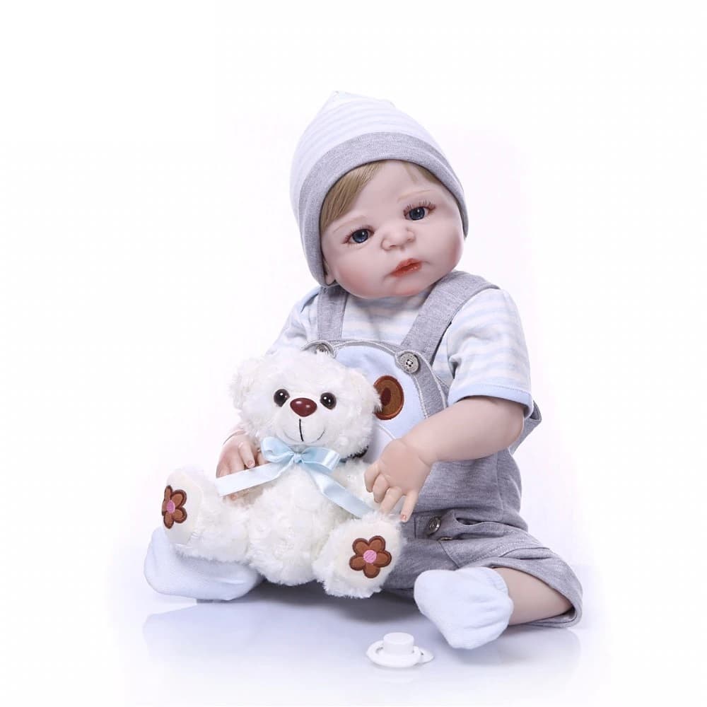 Bebe Reborn Menino 100% Silicone 57 Cm - gael