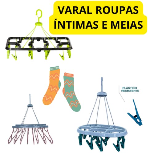 Varal de Roupas íntimas e Meias, lavanderia prática e organizada, otimização de espaço