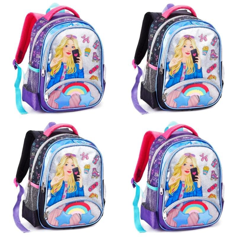 Mochila Menina Costas Escolar Infantil Boneca Fashion/ Mochila de costas Barbie/ Mochila de costas para menina/ denlex