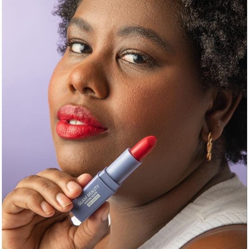 Batom Matte Bala Red Velvet Glam 3,5g