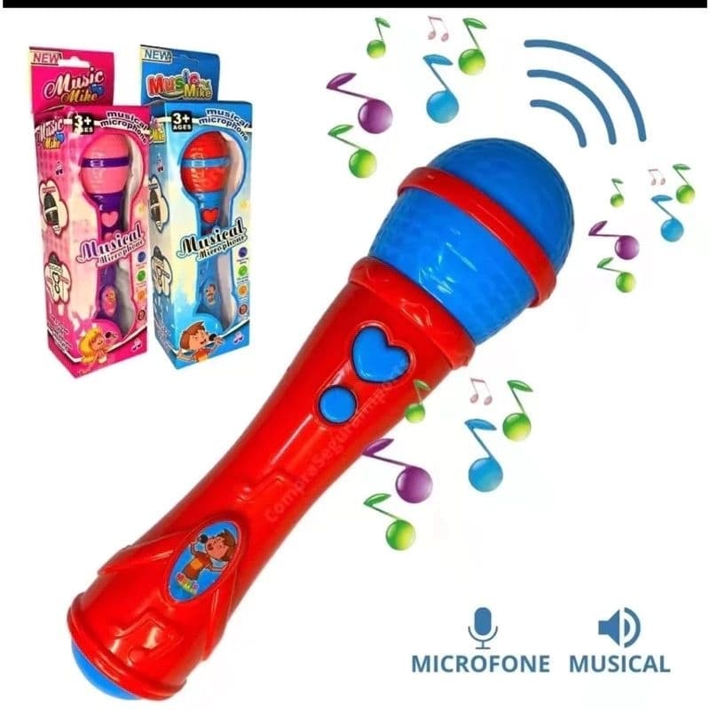 Brinquedo de Microfone Infantil Sai a Voz e Musical