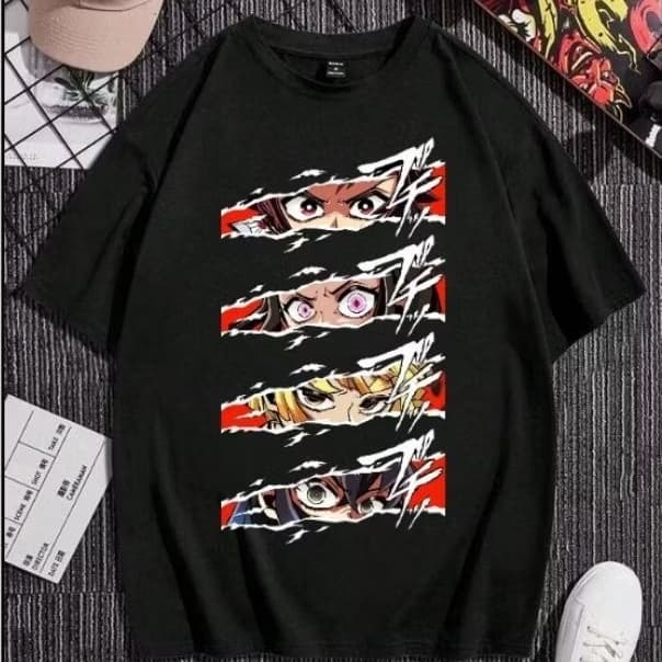 camisa de anime demons slayer unissex (100%algodão)