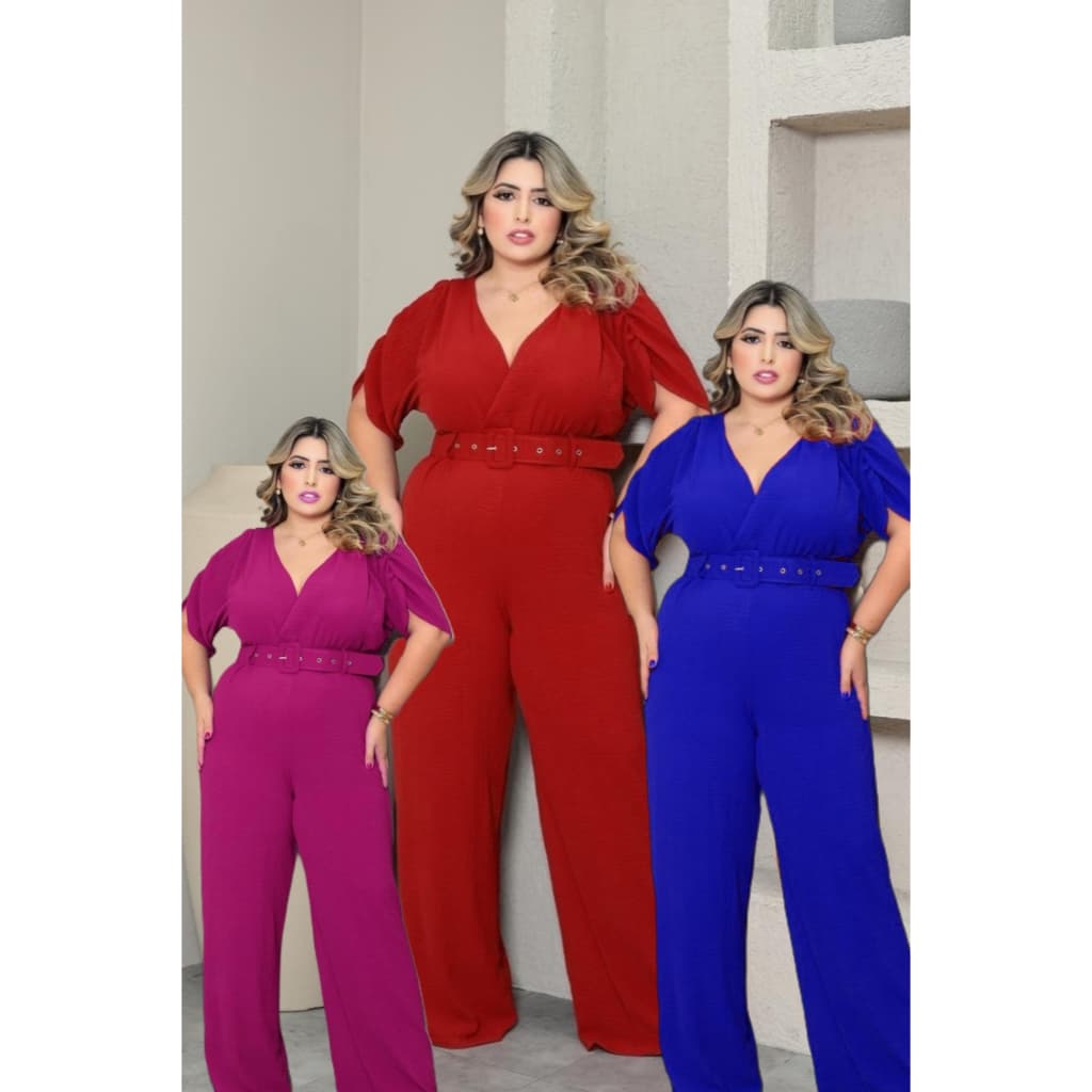 macacão Plus size com cinto