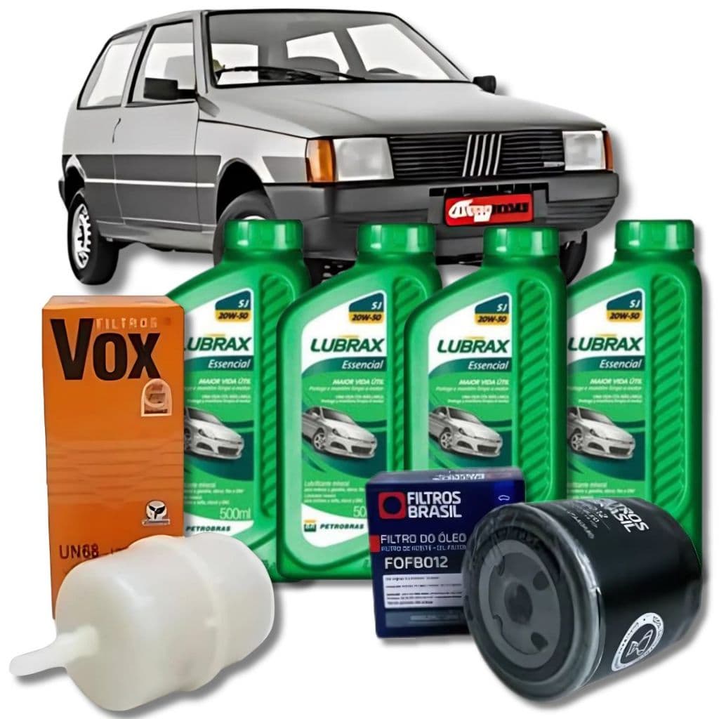 Kit Troca de Óleo e Filtros - Fiat Uno Fiasa Até 1993 Carburado - 20W50