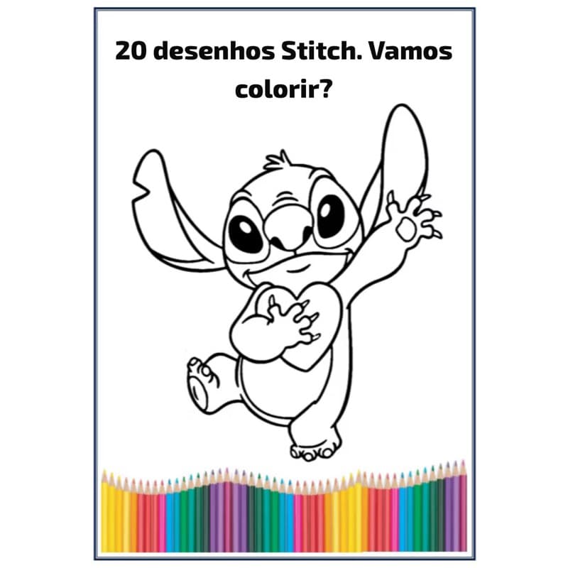 Kit 20 Folhas A4 para Colorir – Desenhos Lilo & Stitch | Diversão Criativa Infantil
