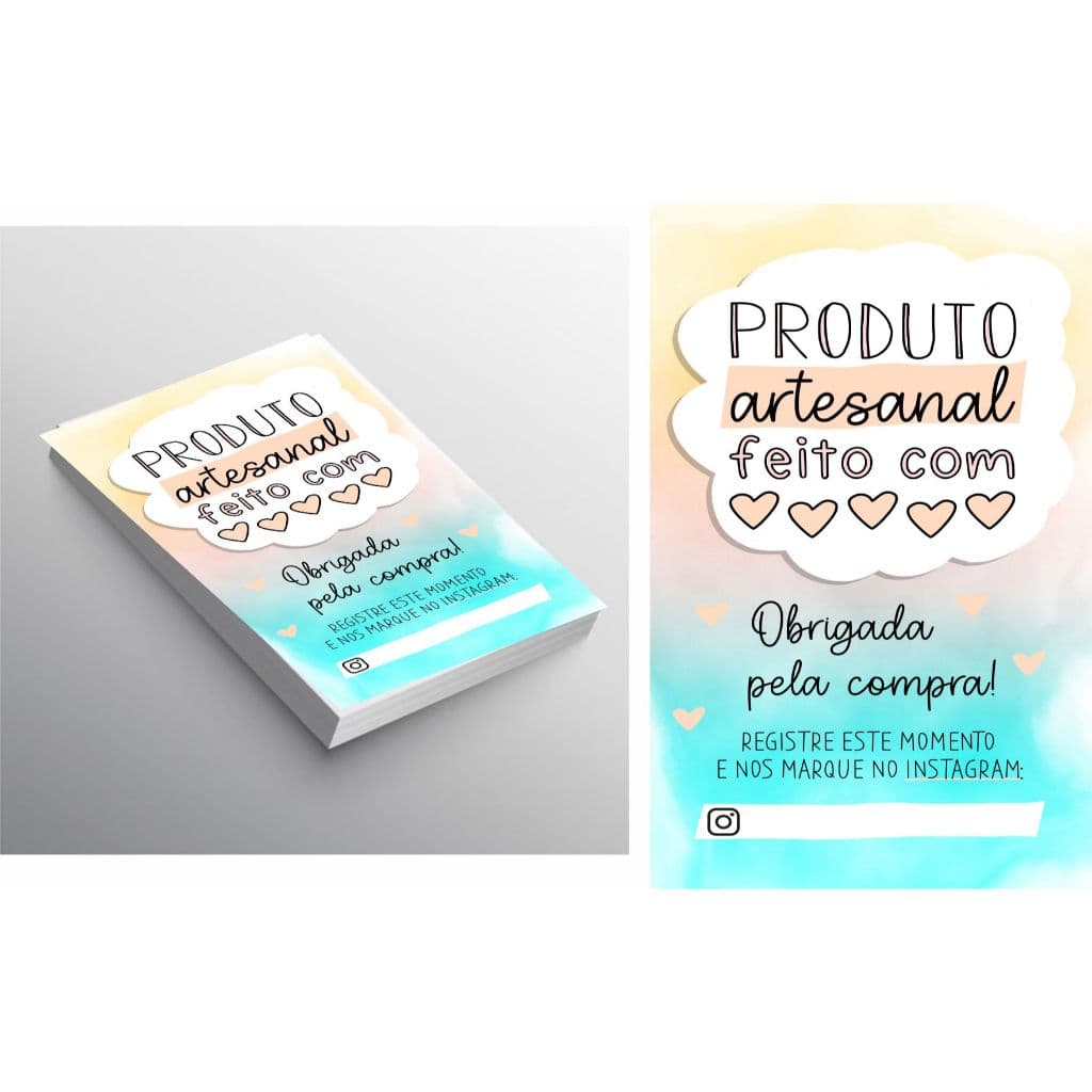 Blocos de agradecimento  ao cliente / Cartão de Agradecimento Produto artesanal