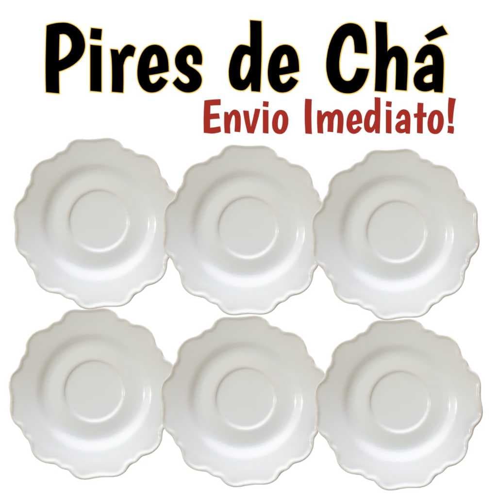 Pires Branco Para Xicara de Chá Ceramica Jogo 2ª linha Scalla 15cm Cerâmica Louças Decoração Cafeterias Padaria Café