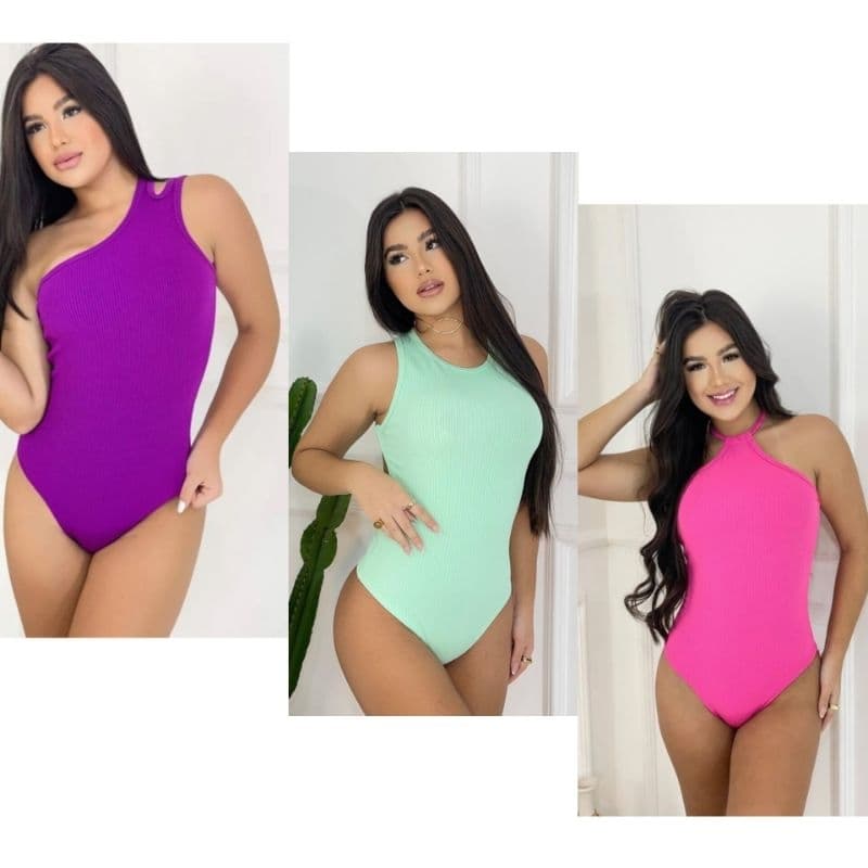 3 Bodys Feminino alcinha Variados Modinha  /Body Regata Anarruga