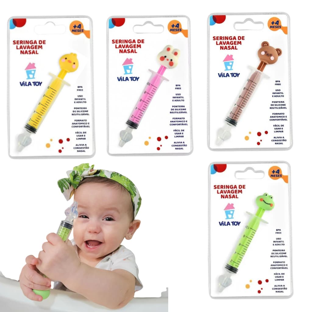 Lavador Nasal Infantil Educativo Com Bico Zoo Bichinhos Vila Toy Sapo Coelho Urso