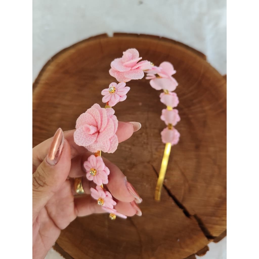 Tiara de flores infantil e adulto, arquinho dourado ou prata, laco de cabelo