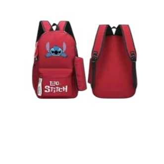 mochila personagem stitch com estojo casual unissex
