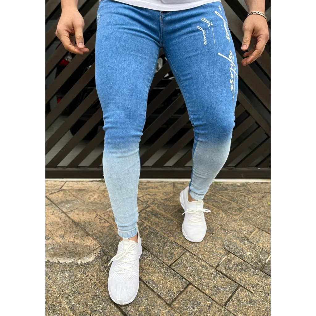 Calça Jeans Premium Masculina Lavagem Degradê Diferenciada
