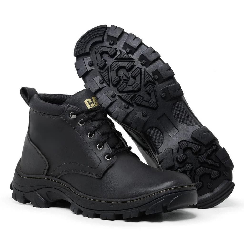 Bota Botina Masculino Adventure Couro Sintético Confortável