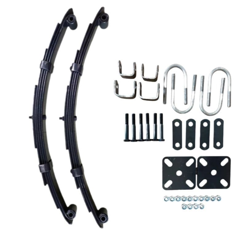 Par de feixe de mola 60cm com 5 lâminas + kit Jumelo Capacidade de carga 800kg reforçado para carretinha reboque mola