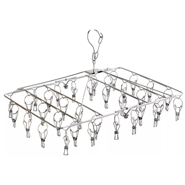 Varal De 40 Clips branco  Inox Prendedores Pratico E Retrátil Cabide Para Roupas Intimas Para Pequenas