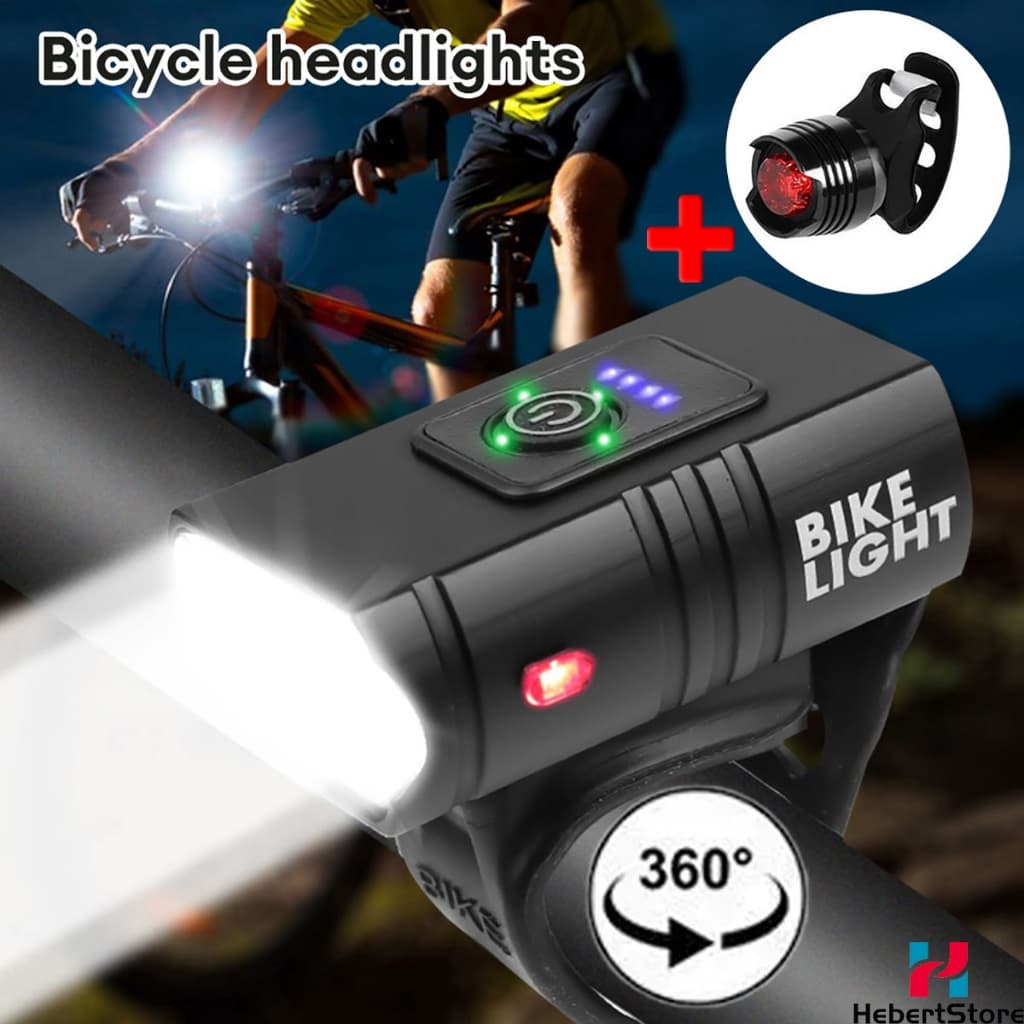 Kit Lanterna E Farol Bicicleta 7 Horas 2 T6 2000 Lumens Recarregável À Prova D'Água Lanterna Bike Dianteira E Traseira