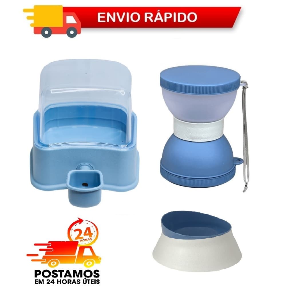 BEBEDOURO PETLON com lancheira pet e comedouro 320 ml  Cães Pet Pelos Longos com Filtro