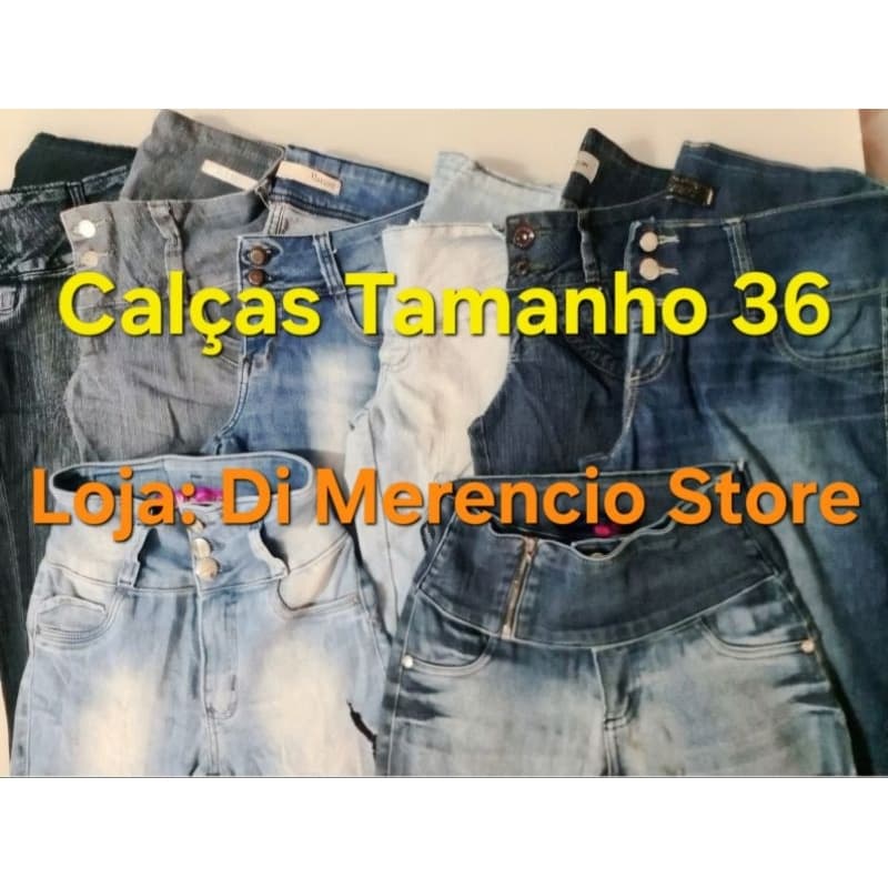 Lote com 5 Calças Jeans Feminina Tamanho 36 Modelos Diversos