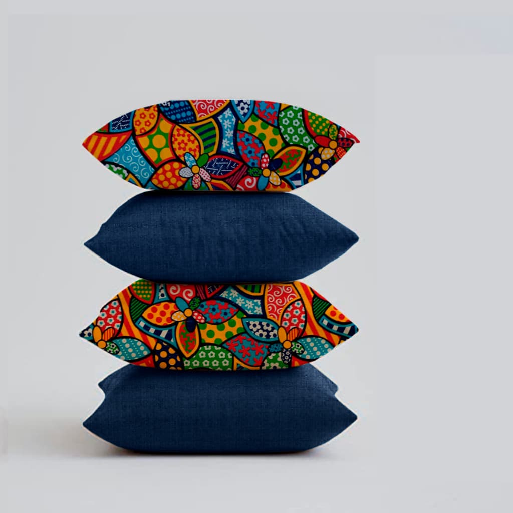 Kit 4 Capas para Almofadas com Zíper Lindas Estampas