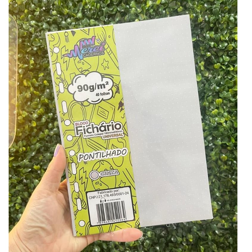 Refil para fichário/caderno argolado colegial 90 gramas - 40 folhas Cores Diversas