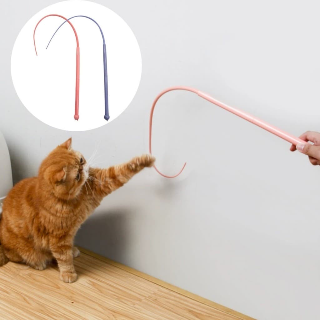 Brinquedo Varinha Interativa Longa De Silicone Simula Cauda De Rato Bastão Engraçado Provocação Para Gatos