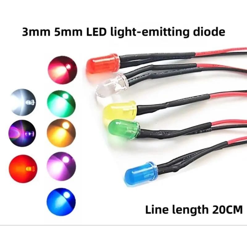 KIT 50 peças CORES MIX LED luzes de diodo 12v flash lento rápido rgb emissor de diodos 5mm lâmpada projetos