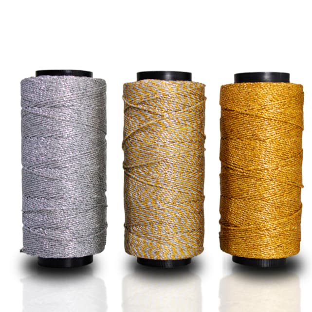 Linha Cordão Fio Encerado Metálico Artesanato N°4 P/ Costura Couros 1mm