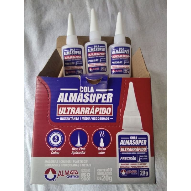 Kit 10 Colas Almasuper 20g | Atacado | Alto Rendimento | Super Adesivo