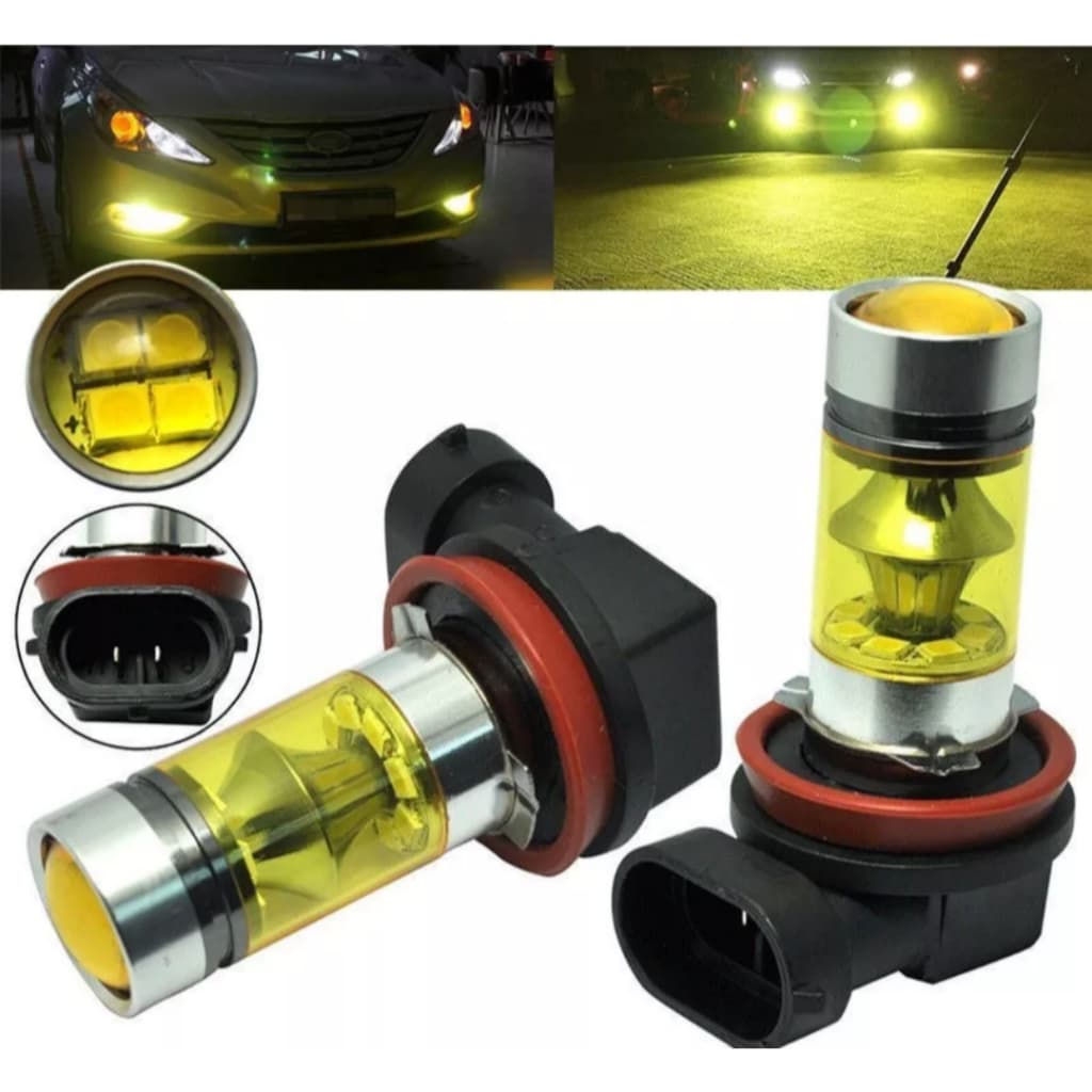 2x H11 H8 100w Levou 4300k Amarelo 2323 Projetor Nevoeiro Dr