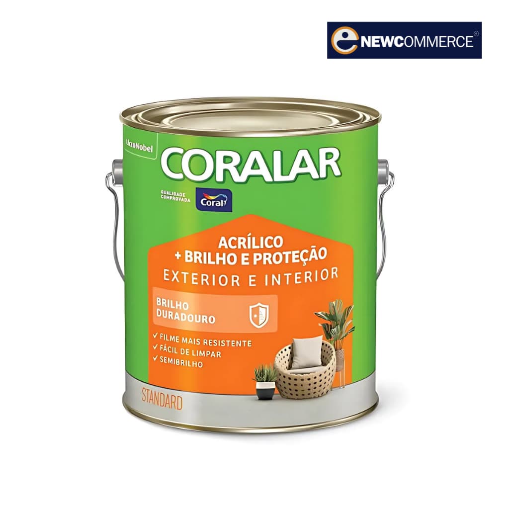 Tinta Acrílica Semi Brilho 3,6l Coral Coralar -  Cores