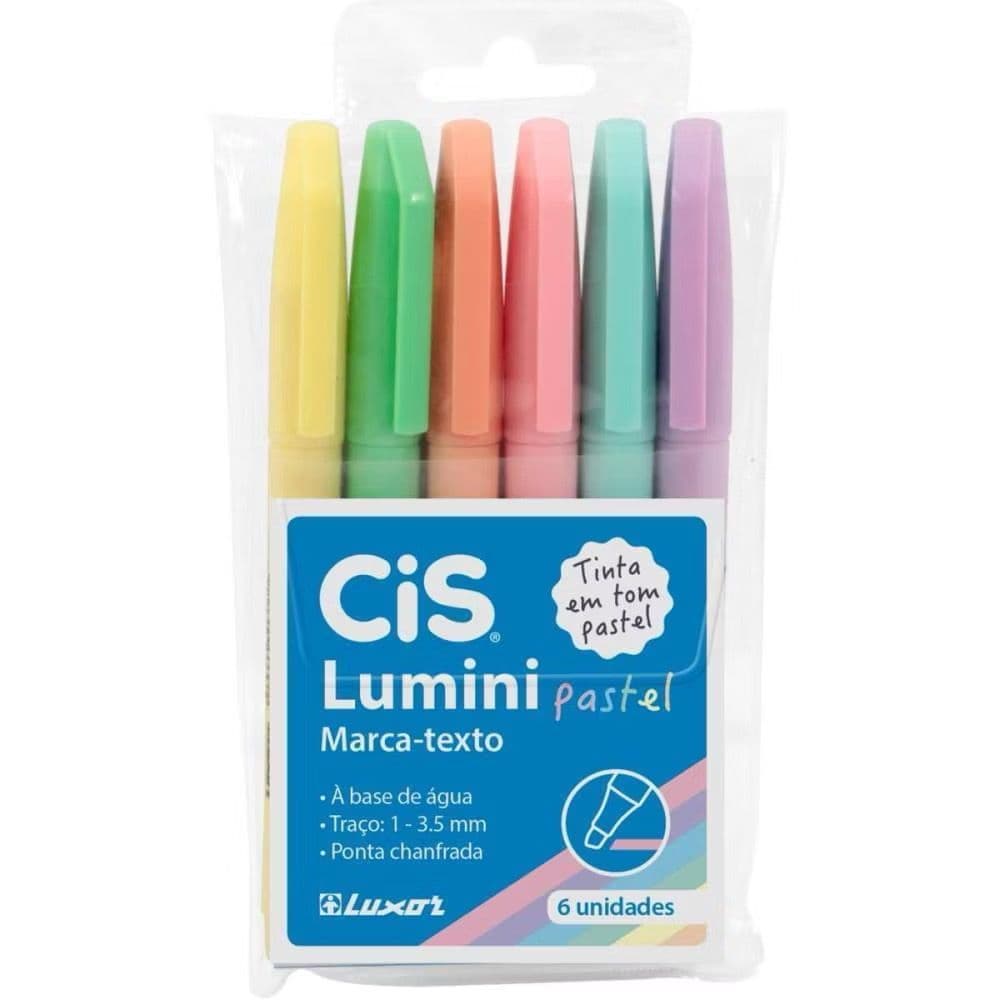 MARCA TEXTO CIS LUMINI TONS PASTEL 6 CORES