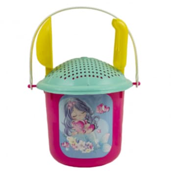 Baldinho Praia Princesinha Fofo Com Peneira, Alça, Pá, Rastelo -  QUEEN SHOP