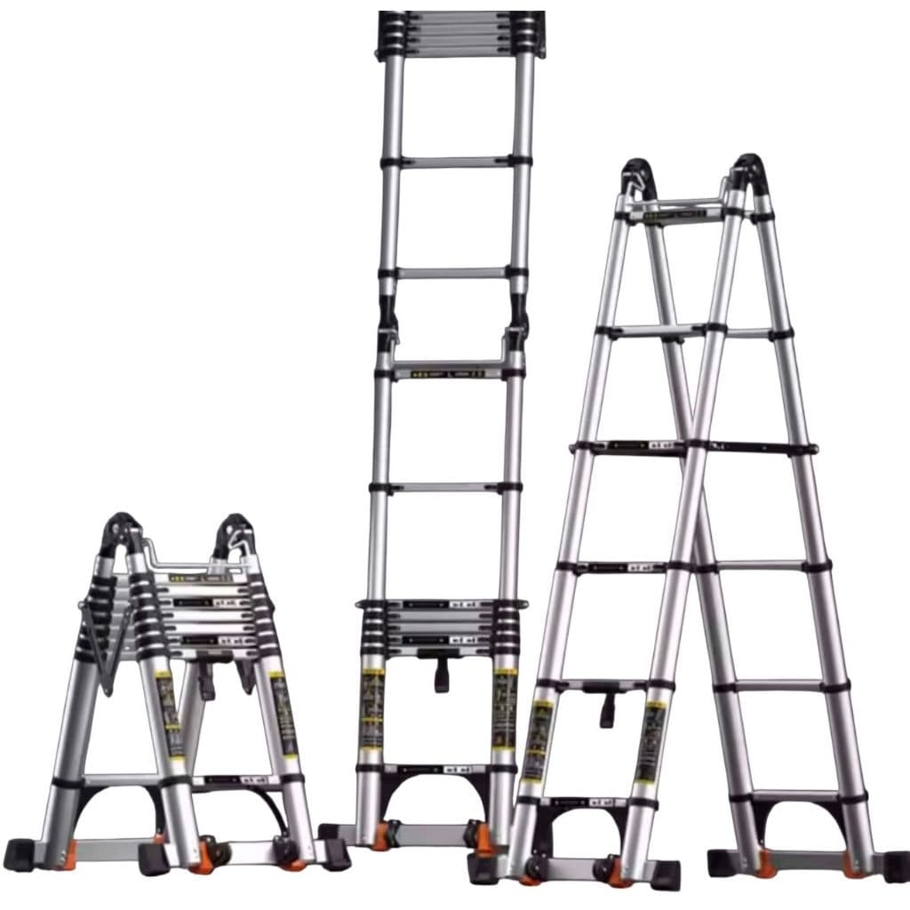Escada Telescópica Extensiva Dobravel Aço Inox 5,0 Metros