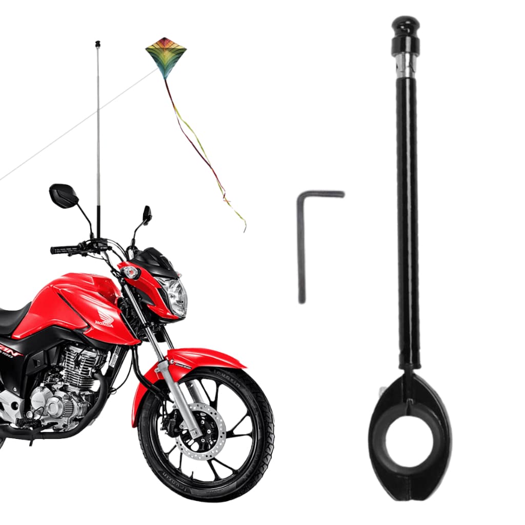 Antena Retrátil Corta Pipa Estágios Guidão Para Moto Aço Inox