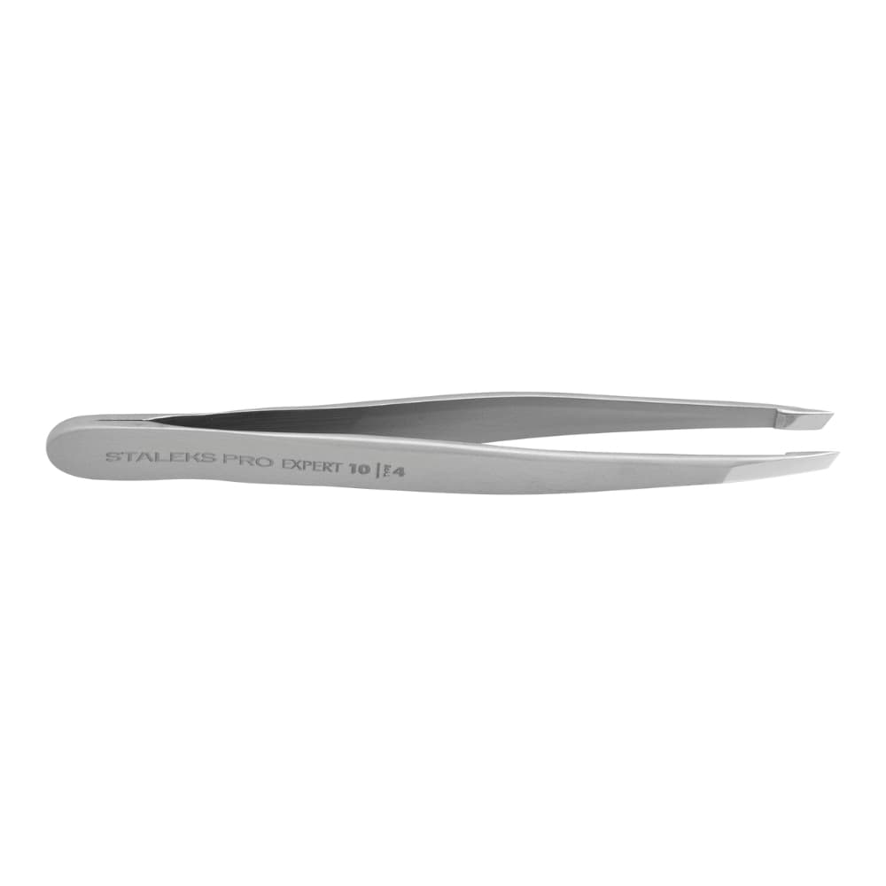 Pinça Designer Sobrancelha Staleks Te-10/4 Chanfrada Estreita Série Expert 10 Profissional