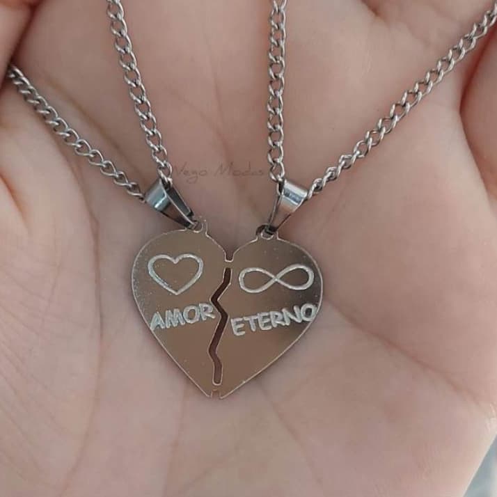 Colar Amor Eterno, Colar de Casal, Amizade, BestFriends, Presente, Compatilhar, Carinho, Cute