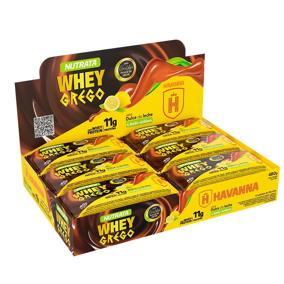 Grego Bar Caixa 12 Unidades Nutrata 40g - Barrinha de Proteina