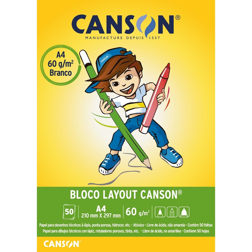 Bloco Layout Canson 60g/m² A4 Com 50 Folhas