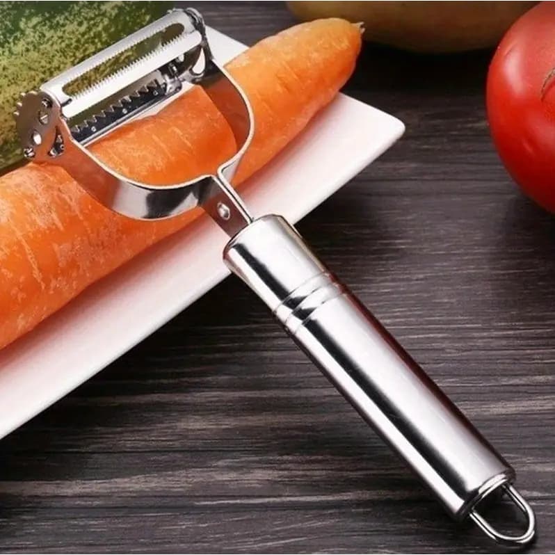 🥕🍳 Ralador Descascador Multifuncional em Aço Inox – 3 em 1 para Legumes, Verduras e Frutas