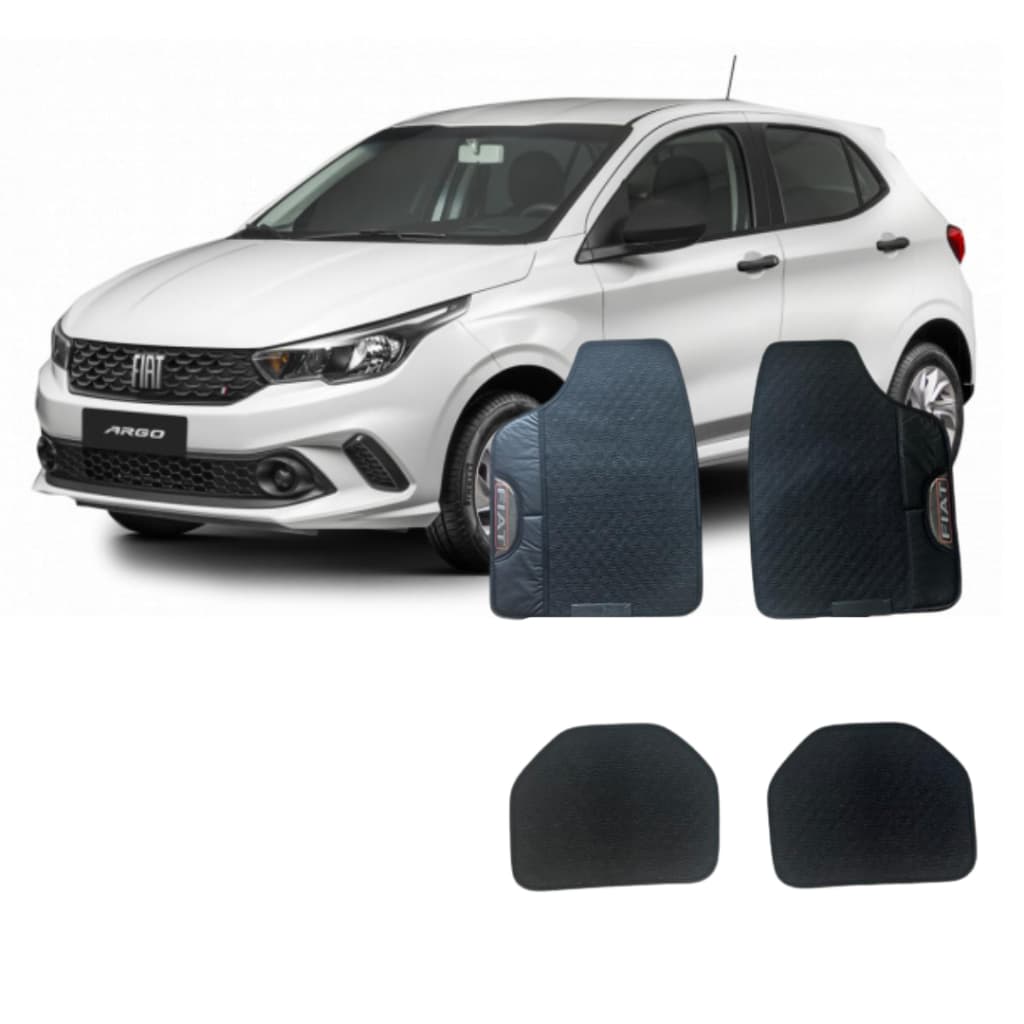 Jogo de Tapete Carro 4 pcs de Borracha Fiat Personalizado