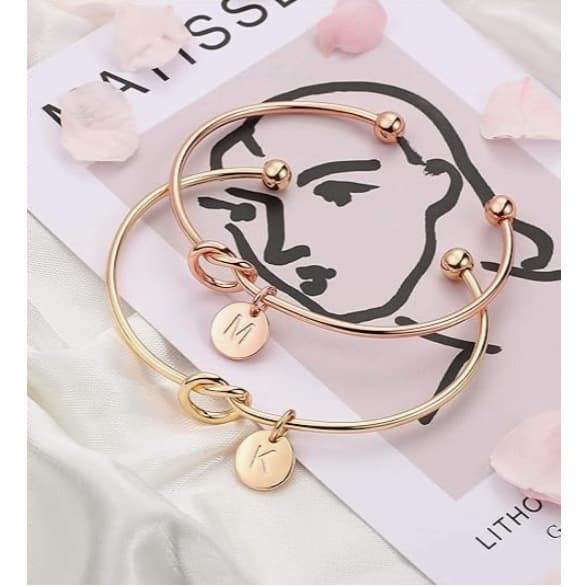 Pulseira de nó de letra simples/pulseira de presente de dama de honra, presente para namorada