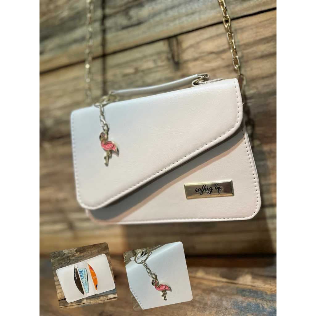 Bolsa Casual Media Transversal de Onbro Reforçada Rafhig + porta cartão +chaveiro Feminino/feminina