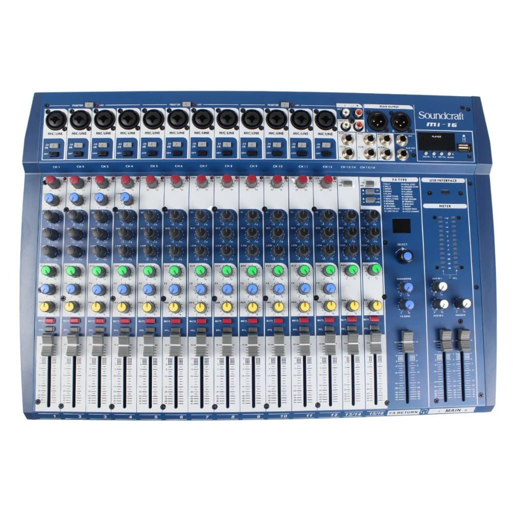 Mesa de Som Soundcraft MI-16 Profissional 16 Canais Com Efeito