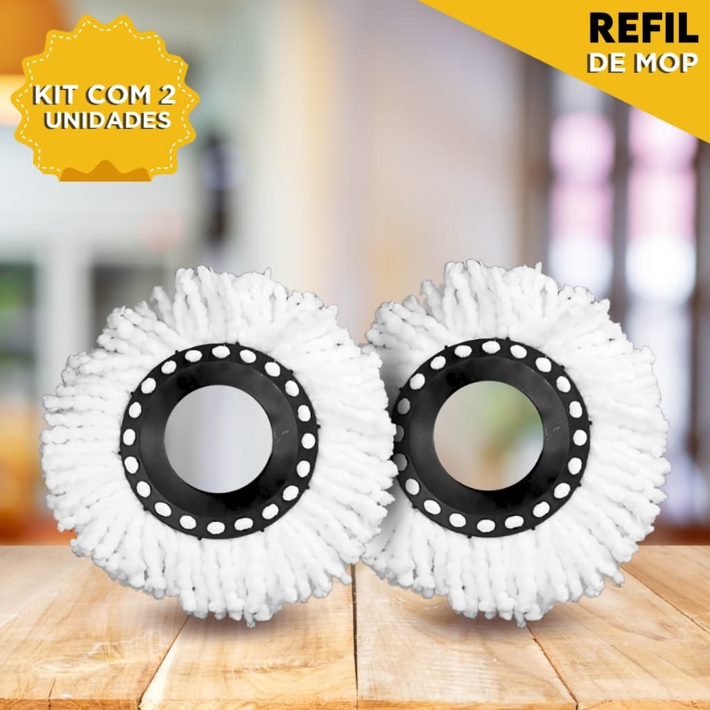 Refil Mop Giratório Esfregão Kit Com 2 Unidades -NL