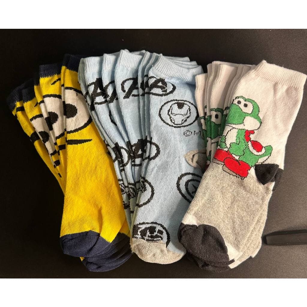 Kit Pares Meia Infantil menino ALGODÃO personagens escola/aulas
