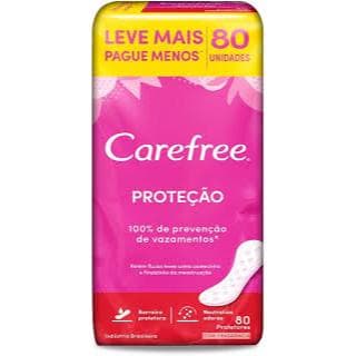 Protetor Diário Carefree Proteção Pacote com 80 unidades
