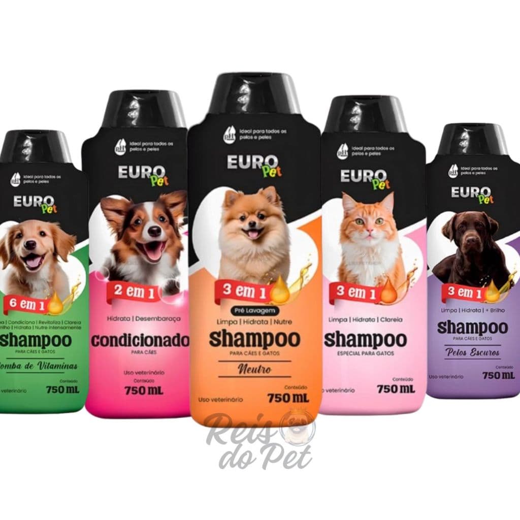 Shampoo e Condicionador Euro Pet Para Cães e Gatos - 750ml