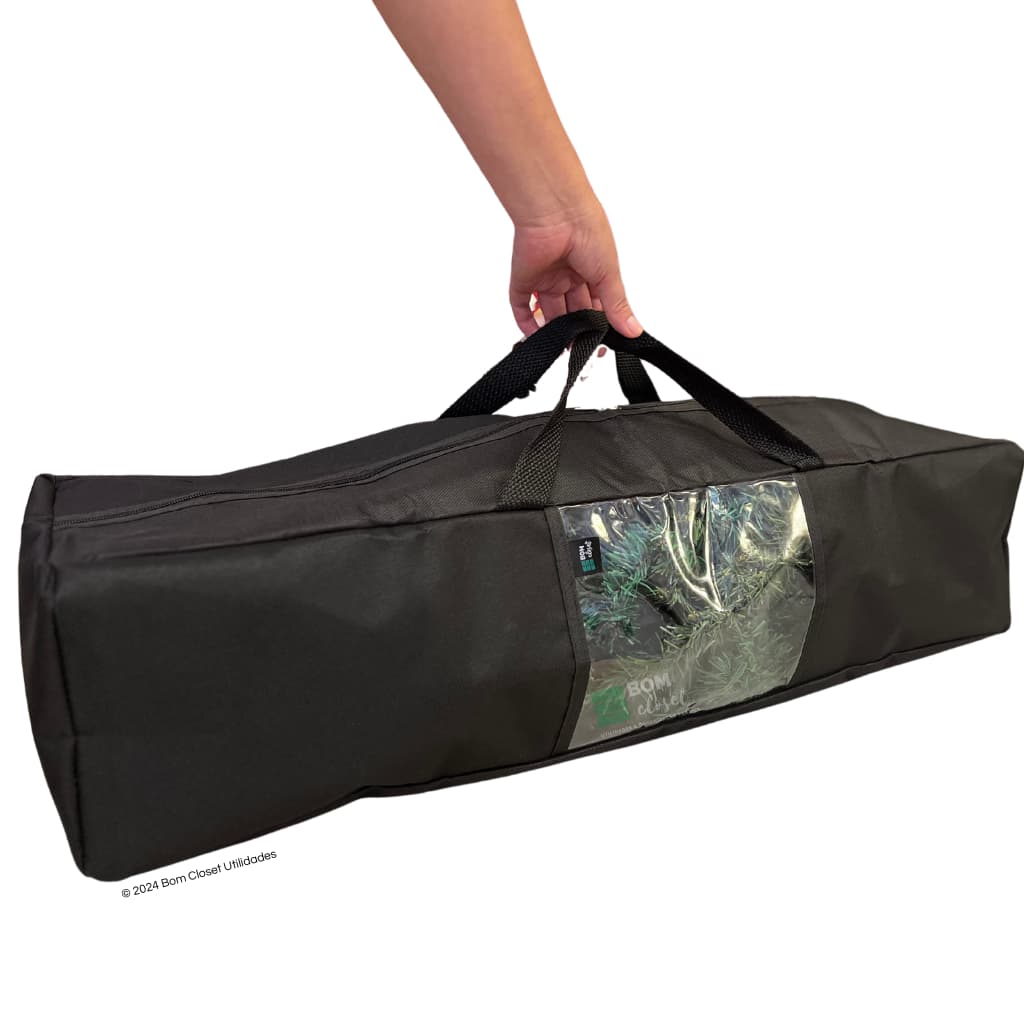 CAPA BOLSA SACOLA CAIXA ORGANIZADORA ARVORE DE NATAL PISCINA BOLAS COLCHÃO PRETA TAMANHO M