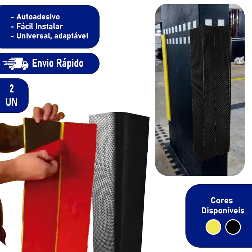 Par de Protetores de Coluna Autocolantes Proteção Carro Anti-Batida para Garagens e Estacionamentos